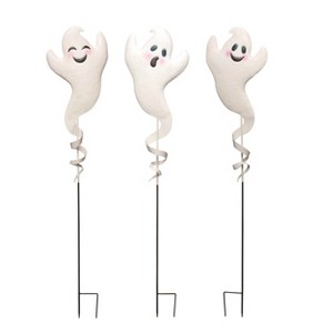 Transpac Metal Silly Ghost Y/S Set of 3 KD Halloween Home Decorations - 1 of 1