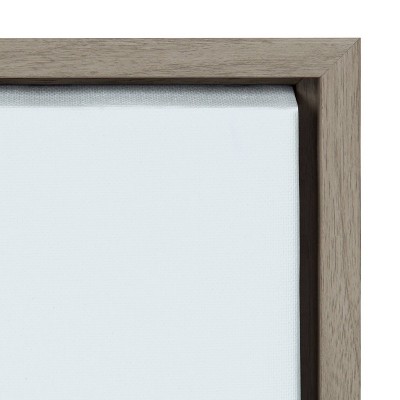 Pale Green Coconut Palm Trees Coastal Canvas Print with Gray Frame