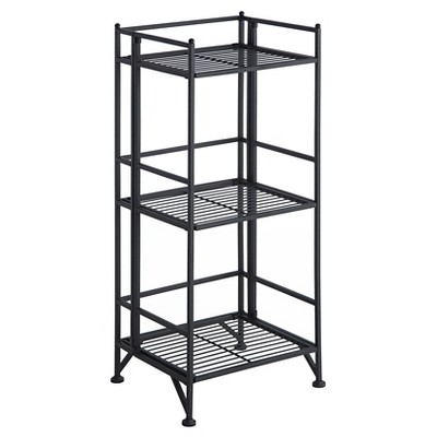 32.63" 3 Tier Folding Metal Shelf Black - Breighton Home