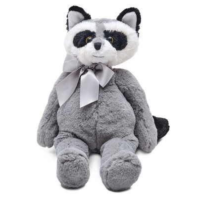 Bearington Camper Plush Gray Raccoon Stuffed Animal with Soft Fur, 16 inches