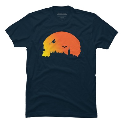 Men's Design By Humans Halloween witch silhouette By InfaredDesigns T-Shirt