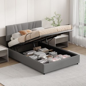 NicBex Queen/Full Size Upholstered Platform Bed with Lifting Storage for Kids Teens Adults - 1 of 4
