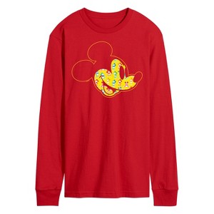 Men's - Disney - Mickey Mouse Multicolor Art Long Sleeve Graphic T-Shirt - 1 of 3
