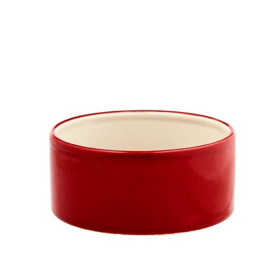 Red Ceramic Small Dog Bowl for Drinks