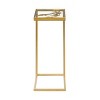 25" Contemporary Metal and Glass Accent Table Gold - Olivia & May - image 3 of 4