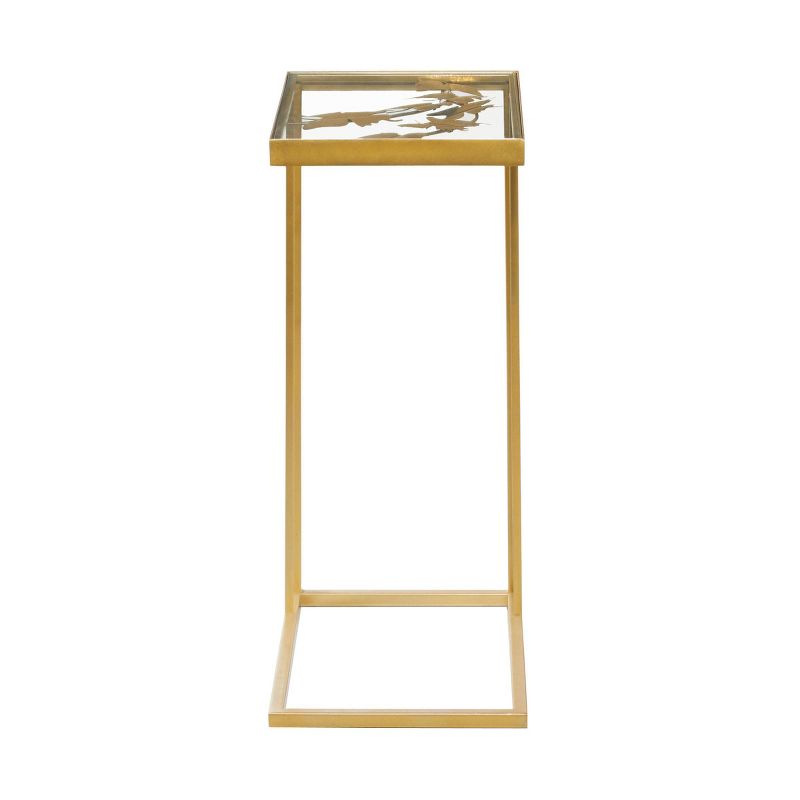 25&#34; Contemporary Metal and Glass Accent Table Gold - Olivia &#38; May, 4 of 8