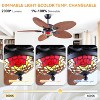 50 inch Farmhouse and Modern ceiling fan with Light  Palm Leaf Blades with  LED Light and Glass Cover - 3 of 4
