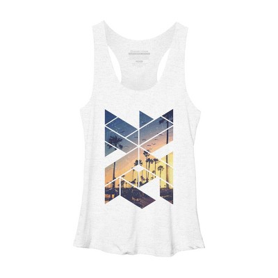 Women's Design By Humans Vintage Palm Beach Geometric By Magnussons Racerback Tank Top