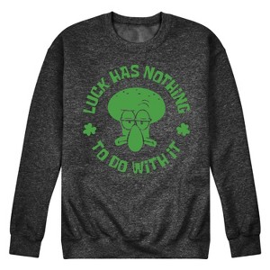 Men's - SpongeBob Squarepants - Squidward Luck Graphic Fleece Sweatshirt - 1 of 4