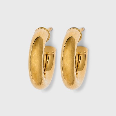 14K Gold Plated Huggie Hoop Earrings - A New Day™