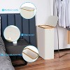 Laundry Basket with Lid, Narrow Laundry Hamper with Removable Bag, Skinny Dirty Clothes Basket with Bamboo Handles - 4 of 4
