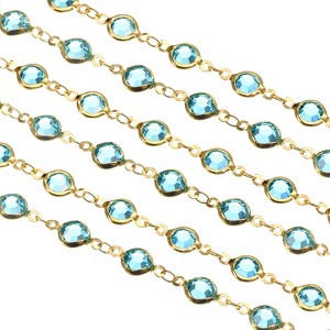 Unique Bargains Brass Bulk Smooth Decoration Rhinestone Chain for Jewelry Making Craft DIY - 1 of 4