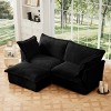 Slipcovered Sectional Sofa, 2 Seater Sofa with Removable Cover, Sofa with Convertible Ottoman, Corduroy Fabric Sectional Sofas-Cuddlewood - 3 of 4