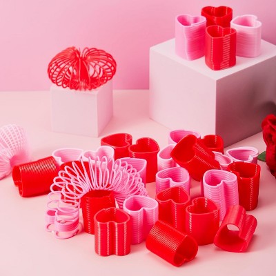 Joyfy 30 PACK Valentines Day Coil Springs, Multi-Color Heart Coil Springs Toys, Stress Relief Coil Springs Toys Gifts