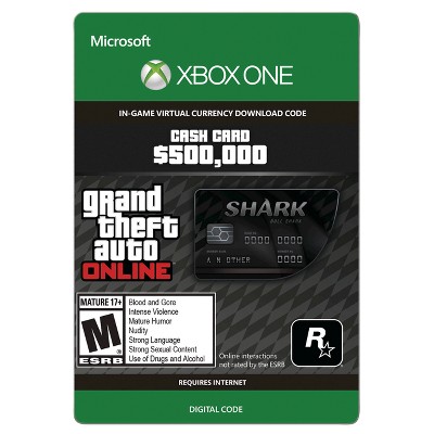 Grand Theft Auto Online Bull Shark Cash Card Xbox One Digital Target - grand theft auto roblox codes