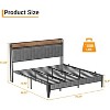 King Bed Frame with Headboard, Charging Station, LED Lights, Underbed Storage, Metal Slat Support – No Box Spring Needed for Apartments & Dorms - 2 of 4
