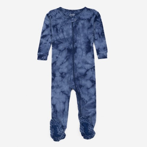 Leveret Footed Cotton Pajamas Tie Dye Navy Mix 0 3 Month Target