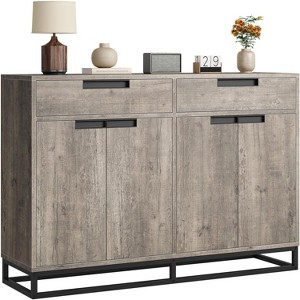 Sideboard Buffet Cabinet, 55" Large Kitchen Accent Modern Storage Cabinet with 2 Drawers and 4 Doors, Coffee Bar Buffet Table - 1 of 4