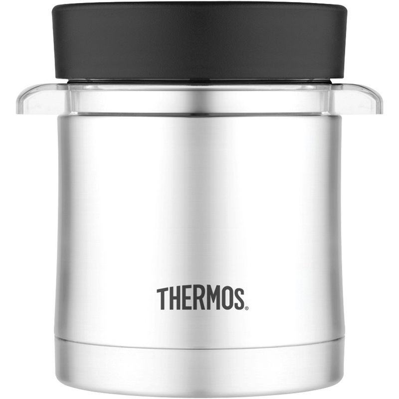 Thermos 12 oz. Stainless Steel Food Jar w/ Microwavable Container - Silver/Black, 1 of 3