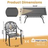 5-Piece Cast Aluminum Outdoor Dining Set: Rectangle Table, 4 Stackable Chairs & Brown Cushions - All-Weather Patio Furniture for Your Backyard - 4 of 4