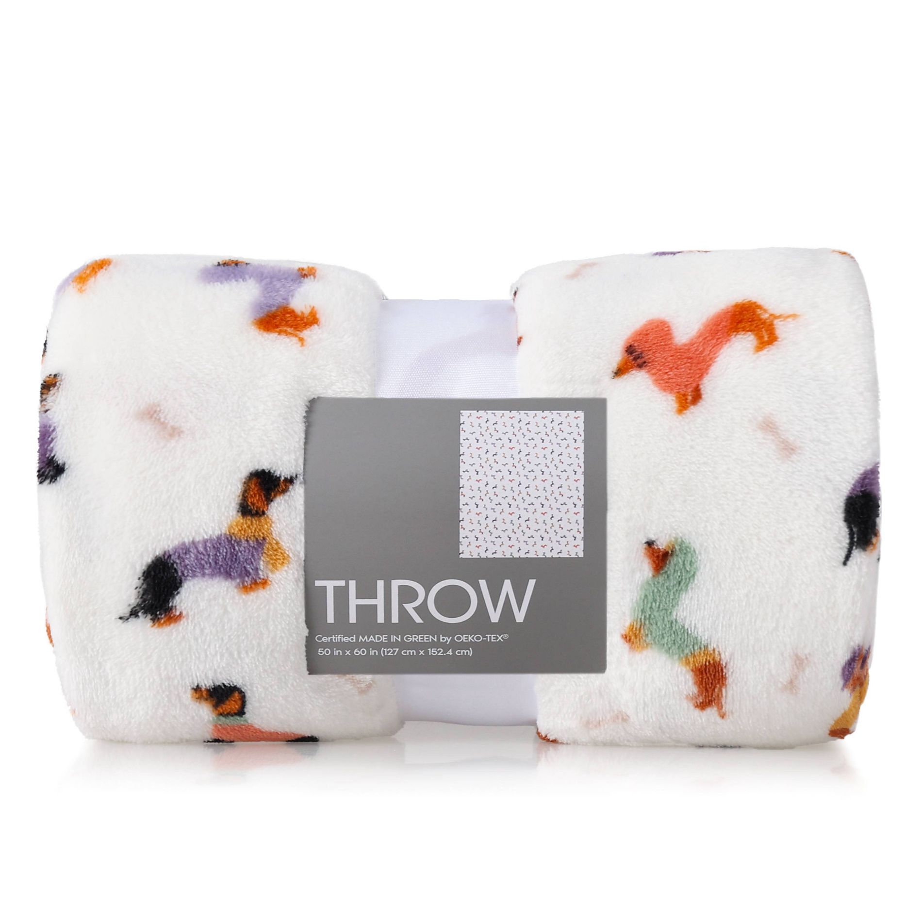 Novelty Recycled Printed Dogs Plush Throw Blanket