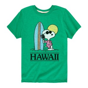 Boys' - Peanuts - Snoopy In Hawaii Short Sleeve Graphic T-Shirt - 1 of 4