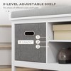PAGED Storage Bench Modern Wooden Shoe Rack with Adjustable Shelves, Shutter Doors and Linen Cushion for Mudroom, Bedroom, Entryway - 3 of 4