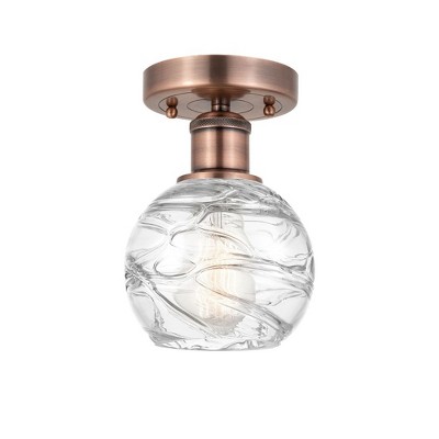 Athens Deco Swirl - 1 Light Semi-Flush Mount In Industrial Style-8.25 Inches Tall and 5.88 Inches Wide