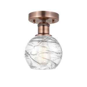 Athens Deco Swirl - 1 Light Semi-Flush Mount In Industrial Style-8.25 Inches Tall and 5.88 Inches Wide - 1 of 1