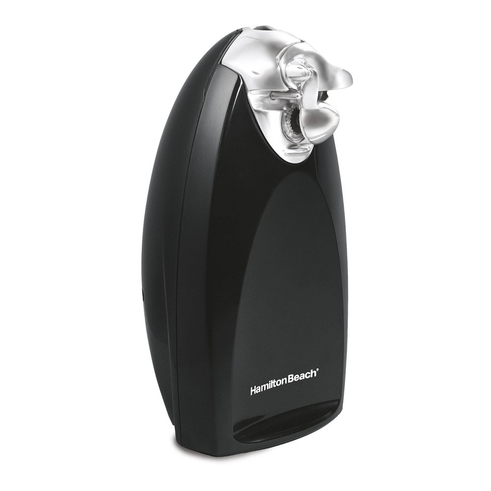 Hamilton Beach Can Opener - Chrome: Electric, Freestanding, Black, Hand Wash, 1 Year Warranty, 9.9" Height, 2.8 lbs