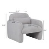 CAVINAS Minimalist Single Sofa Chair with Arms and Pillow, Teddy Fleece Armchair, Accent Chair for Living Room, Bedroom - 3 of 4