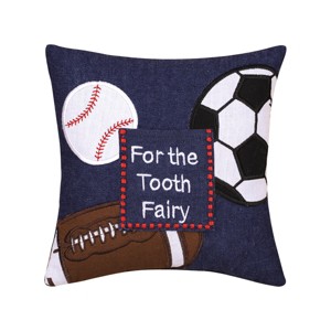C&F Home 6" x 6" "For the Tooth Fairy" Embroidered Small/Petite Size Accent Pillow - 1 of 4
