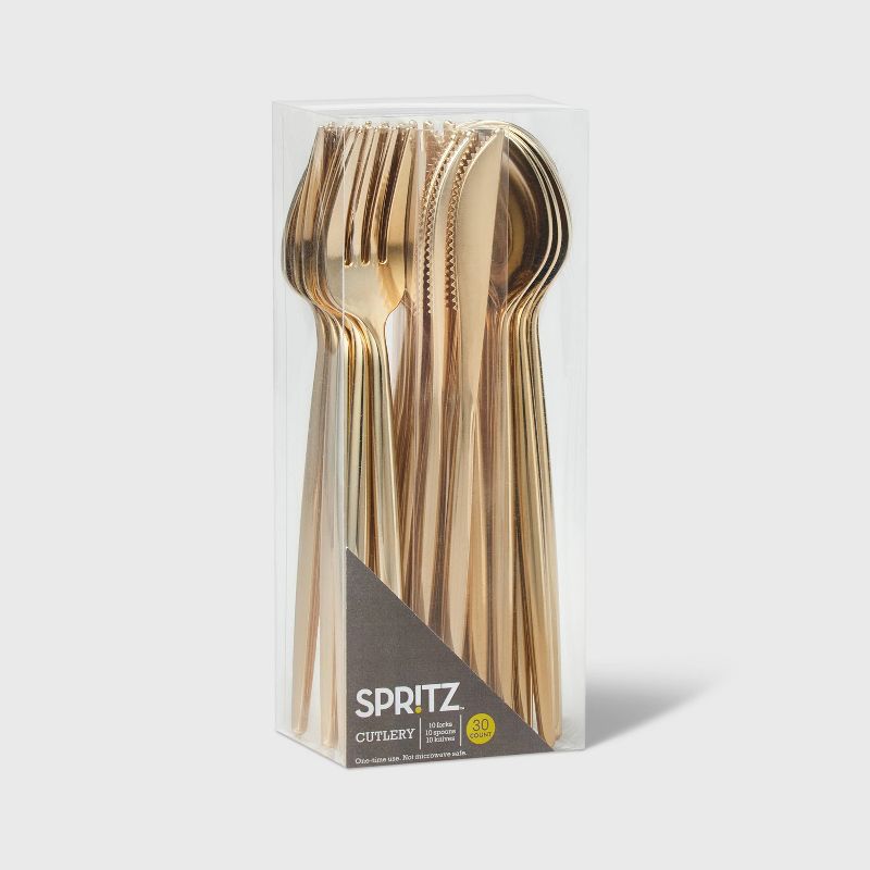 30ct Cutlery Set Gold - Spritz&#8482;, 4 of 5