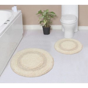 Radiant Bathroom Rugs Set, Washable Rug, Extra Soft and Absorbent bath Rug, Bath Mat Set, Bath Floor Mat Non-Slip, 2 Pcs Set(22+30), Ivory - 1 of 4