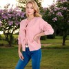 Anna-Kaci Women's Tie Front Knit Cardigan with Long Sleeves and Open Front Design - 3 of 4