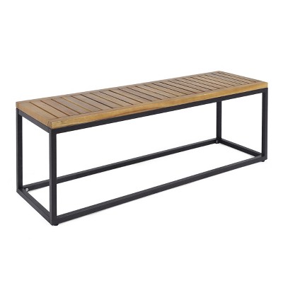 Vynxaria Industrial Patio Benches - 54" Contemporary Outdoor Seating with Architectural Elegance