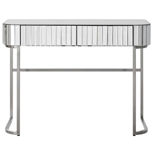 AZL1 Life Concept Dressers Modern Mirror Vanity Table Multi Layer Storage Rounded Edges Bedroom Furniture, Silver, 39.4"*17.7"*29.3" - 1 of 4
