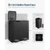 Acekool 2-Pack 30L Soft-Close Dual Trash and Recycle Bin Combo with Smudge-Resistant Stainless Steel, Step-On Kitchen Garbage Cans - 3 of 4