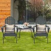 Tangkula 2PCS Wooden Classic Adirondack Chair Lounge Chair Outdoor Patio Grey - 3 of 4