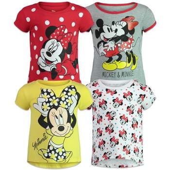 Disney Mickey Mouse Minnie Mouse Girls 4 Pack T-Shirts Toddler