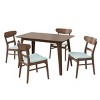 Mid-Century Modern Dining Table Set for 4, 47" Rectangular Rubberwood Table with Upholstered Chairs for Kitchen Dining Room-3irtyhousy - 3 of 4