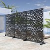 PexFix 72 in. H x 47 in. W Outdoor Metal Privacy Screen Garden Fence Asymmetrical Pattern Wall Applique - 4 of 4