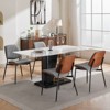 Set of 2 Dining Chairs Armless Chair with Bentwood Back, Upholstered Seat and Metal Legs, Black/Beige/Gray/Orange-ModernLuxe - 2 of 4