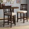 Velvet Upholstered Counter Stools Set Of 2,Living Room Chairs With Wooden Lattice Backgrounds Footrest,Armless Kitchen Chairs-Cuddlewood - 2 of 4