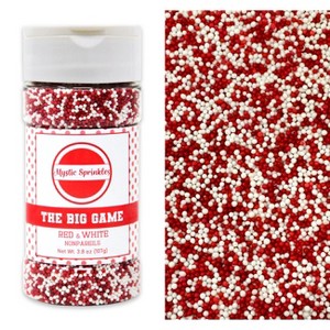 Mystic Sprinkles The Big Game: Red & White Nonpareil Mix 3.8oz - 1 of 4
