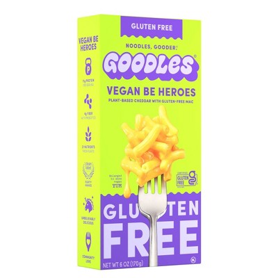 Goodles Vegan Be Heroes Gluten Free Mac & Cheese - 6oz: Clean Label Project Certified, Prebiotic/Probiotic