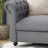Chesterfield Loveseat, Modern Button Tufted Accent Sofa Couch With Nailhead Trim, Upholstered Sofa With Armrests For Living Room, Bedroom,  Apartment - 2 of 3