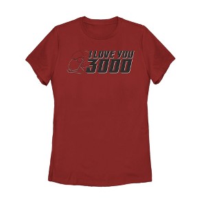 Women's Marvel Love You 3000 Iron Man Helmet T-Shirt - 1 of 3