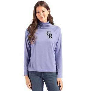 Colorado Rockies Cutter & Buck Coastline Epic Comfort Recycled Womens Funnel Neck - 1 of 1
