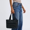 Anna-Kaci Women's Quilted Puffer Tote Bag with Structured Padded Panels Luggage Strap Water-Resistant Build - Black - 2 of 4